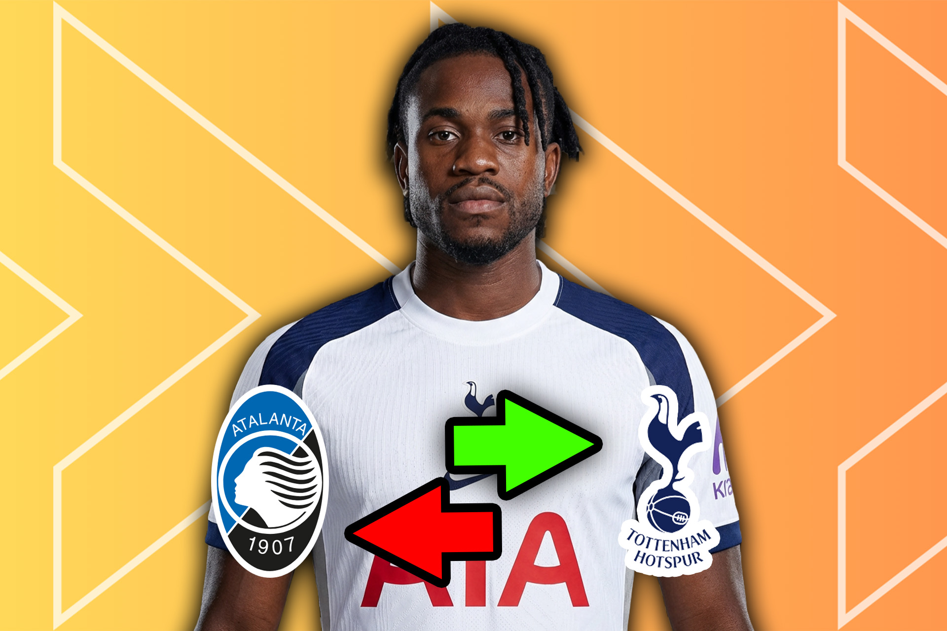 An image of ademola lookman from Atalanta to tottenham