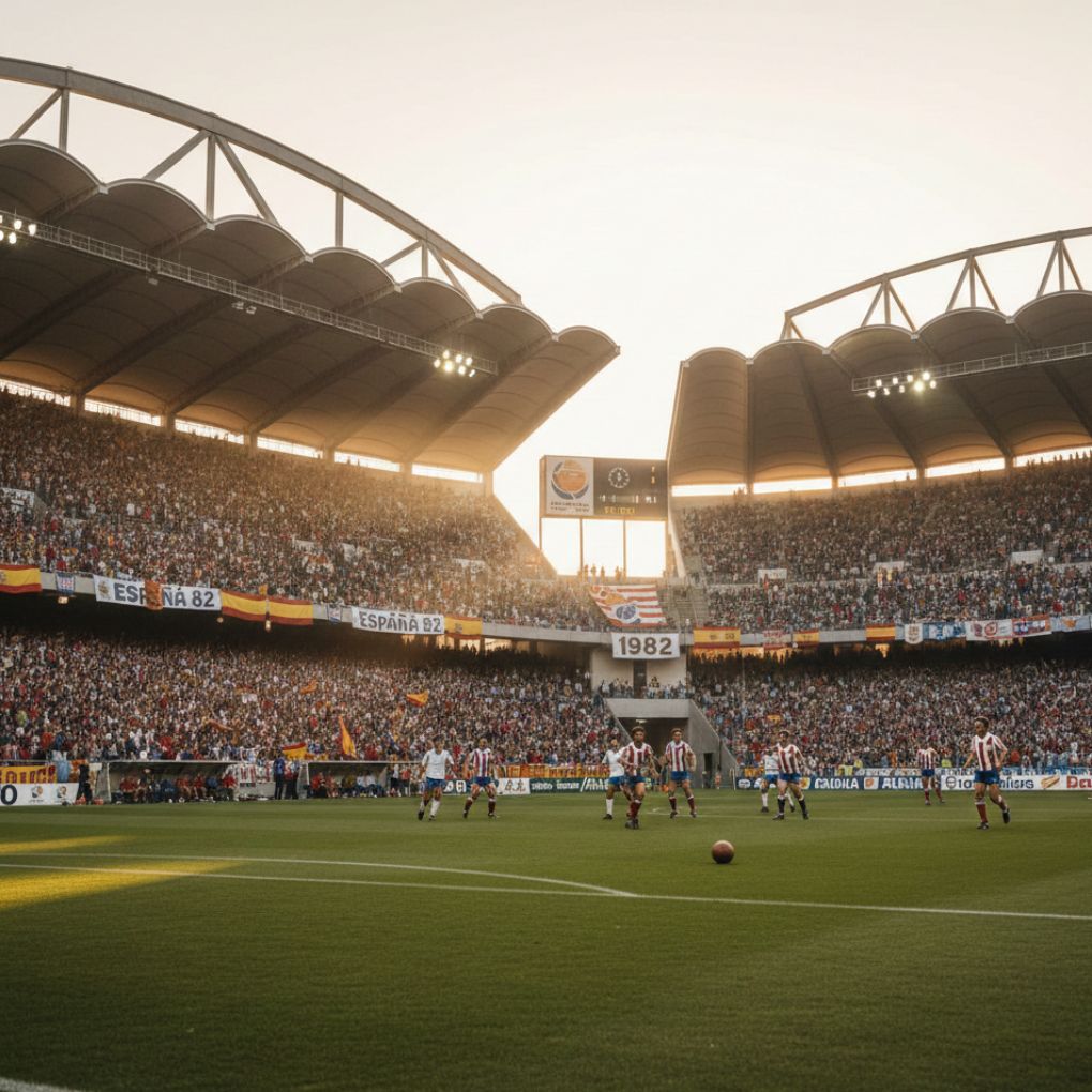Abanca Balaídos stadium during a 1982 World Cup match in Vigo, Spain.