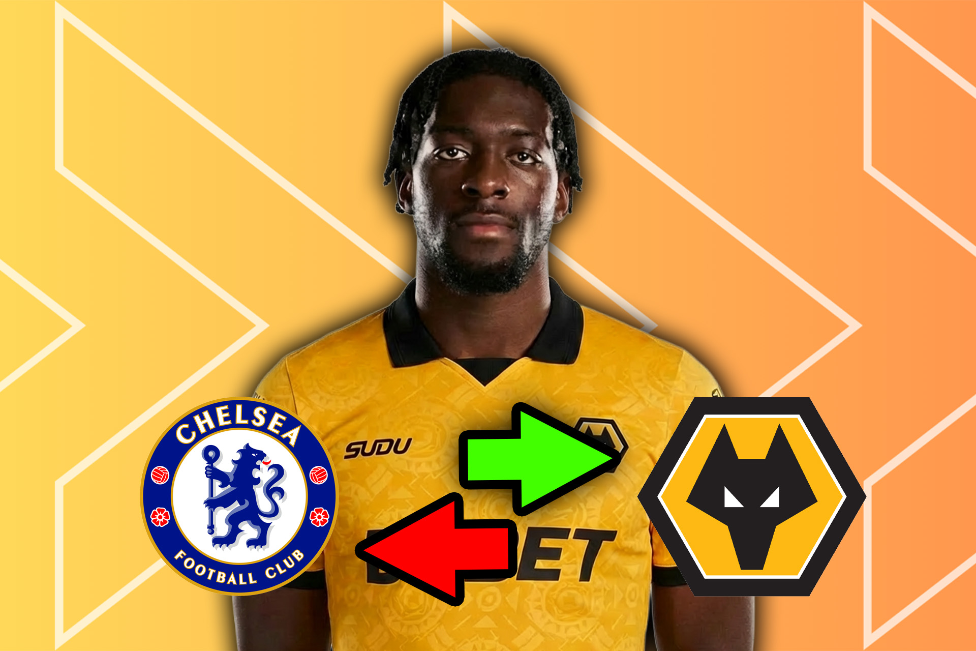 An image of axel disasi from chelsea to wolves